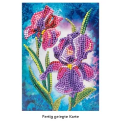 Diamond-Painting-Grußkarte, Iris, 11,5cm x 16,5cm, inkl. Zubehör