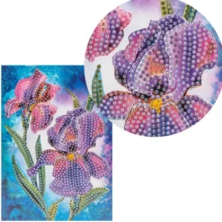Diamond-Painting-Grußkarte, Iris, 11,5cm x 16,5cm, inkl. Zubehör
