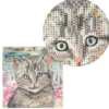 Diamond-Painting-Grußkarte, Katze, 16cm x 16cm, inkl. Zubehör