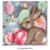 Diamond-Painting-Grußkarte, Kaninchen mit Kerze, 16cm x 16cm, inkl. Zubehör
