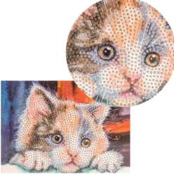 Diamond-Painting-Grußkarte, Katze, 16,5cm x 11,5cm, inkl. Zubehör
