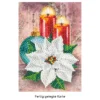 Diamond-Painting-Grußkarte, Kerzen mit Weihnachtsstern, 11,5cm x 16,5cm, inkl. Zubehör