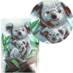 Diamond-Painting-Grußkarte, Koalas, DIN A4, inkl. Zubehör