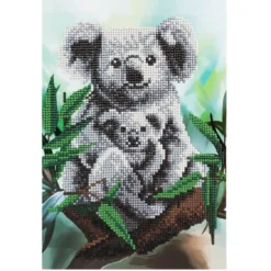 Diamond-Painting-Grußkarte, Koalas, DIN A4, inkl. Zubehör