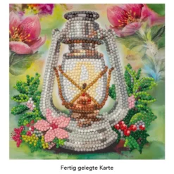 Diamond-Painting-Grußkarte, Laterne 2, 16cm x 16cm, inkl. Zubehör