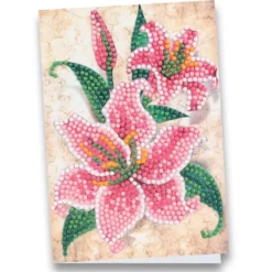 Diamond-Painting-Grußkarte, Lilie, 11,5cm x 16,5cm, inkl. Zubehör