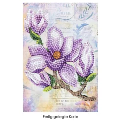Diamond-Painting-Grußkarte, Magnolie, 11,5cm x 16,5cm, inkl. Zubehör