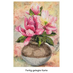 Diamond-Painting-Grußkarte, Magnolie in Vase 1, 11,5cm x 16,5cm, inkl. Zubehör
