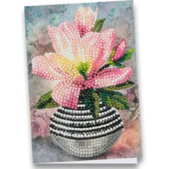 Diamond-Painting-Grußkarte, Magnolie in Vase 2, 11,5cm x 16,5cm, inkl. Zubehör