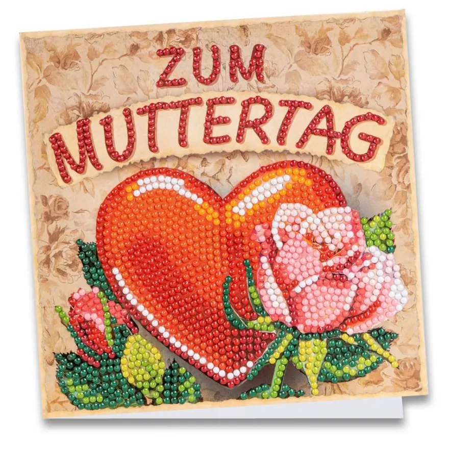 Diamond-Painting-Grußkarte, Muttertag, 16cm x 16cm, inkl. Zubehör