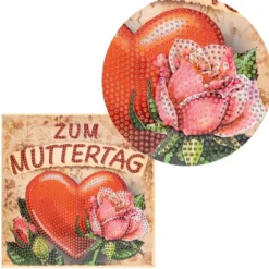 Diamond-Painting-Grußkarte, Muttertag, 16cm x 16cm, inkl. Zubehör