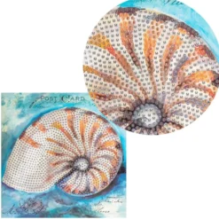 Diamond-Painting-Grußkarte, Nautilus, 16cm x 16cm, inkl. Zubehör