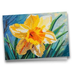 Diamond-Painting-Grußkarte, Narzisse, 16,5cm x 11,5cm, inkl. Zubehör