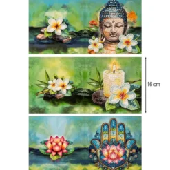 Diamond-Painting-Grußkarten, Spirituelle Reise 2, je 16cm x 16cm, inkl. Umschläge, 3 Stück