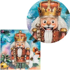 Diamond-Painting-Grußkarte, Nussknacker, 16cm x 16cm, inkl. Zubehör