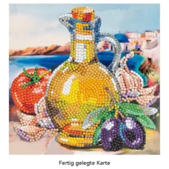 Diamond-Painting-Grußkarte, Olivenöl, 16cm x 16cm, inkl. Zubehör