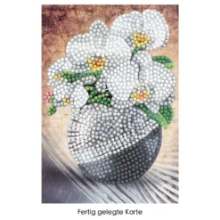 Diamond-Painting-Grußkarte, Orchideen, 11,5cm x 16,5cm, inkl. Zubehör