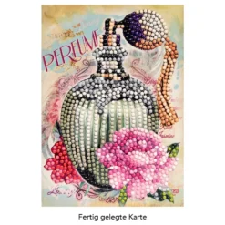 Diamond-Painting-Grußkarte, Parfumflakon, 11,5cm x 16,5cm, inkl. Zubehör