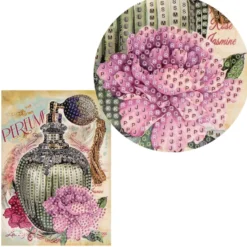 Diamond-Painting-Grußkarte, Parfumflakon, 11,5cm x 16,5cm, inkl. Zubehör