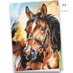 Diamond-Painting-Grußkarte, Pferd, DIN A4, inkl. Zubehör