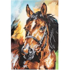 Diamond-Painting-Grußkarte, Pferd, DIN A4, inkl. Zubehör