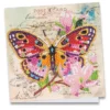 Diamond-Painting-Grußkarte, Pinker Schmetterling mit Blüten, 16cm x 16cm, inkl. Zubehör