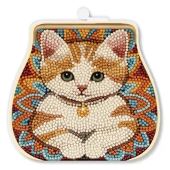 Diamond-Painting-Grußkarte Portemonnaie, Boho-Katze, Einleger & Umschlag