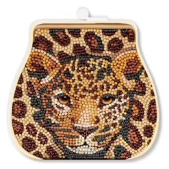 Diamond-Painting-Grußkarte Portemonnaie, Leopard, inkl. Einleger & Umschlag