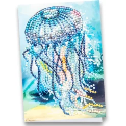 Diamond-Painting-Grußkarte, Qualle, 11,5cm x 16,5cm, inkl. Zubehör