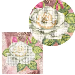 Diamond-Painting-Grußkarte, Rose 2, 16cm x 16cm, inkl. Zubehör