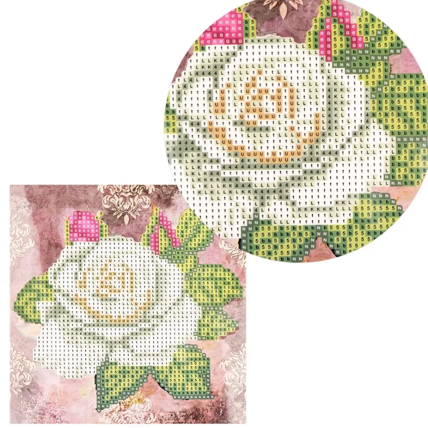 Diamond-Painting-Grußkarte, Rose 2, 16cm x 16cm, inkl. Zubehör