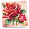 Diamond-Painting-Grußkarte, Rote Rosen, 16cm x 16cm, inkl. Zubehör