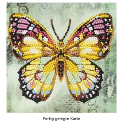 Diamond-Painting-Grußkarte, Schmetterling, 16cm x 16cm, inkl. Zubehör