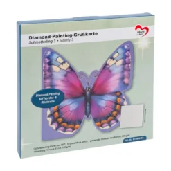 Diamond-Painting-Grußkarte, Schmetterling 3, inkl. Einleger & Umschlag