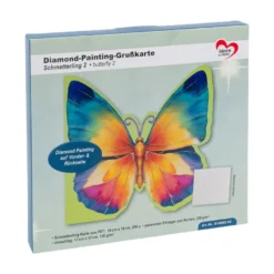 Diamond-Painting-Grußkarte, Schmetterling 2, inkl. Einleger & Umschlag