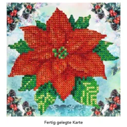 Diamond-Painting-Grußkarte, Strass, Weihnachtsstern, 16cm x 16cm, inkl. Zubehör