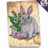 Diamond-Painting-Grußkarte, Strass, Hase 3, 11,5cm x 16,5cm, inkl. Zubehör