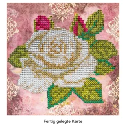 Diamond-Painting-Grußkarte, Strass, Rose 2, 16cm x 16cm, inkl. Zubehör