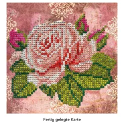Diamond-Painting-Grußkarte, Strass, Rose 1, 16cm x 16cm, inkl. Zubehör