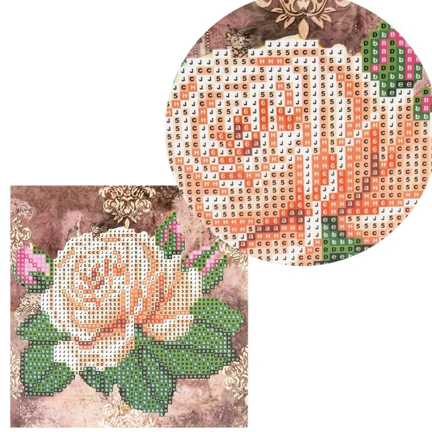 Diamond-Painting-Grußkarte, Strass, Rose 1, 16cm x 16cm, inkl. Zubehör