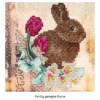 Diamond-Painting-Grußkarte, Strass, Hase & Blumen 2, 16cm x 16cm, inkl. Zubehör
