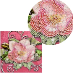 Diamond-Painting-Grußkarte, Strass, Christrose, 16cm x 16cm, inkl. Zubehör