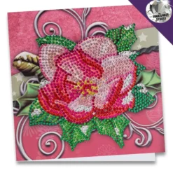 Diamond-Painting-Grußkarte, Strass, Christrose, 16cm x 16cm, inkl. Zubehör