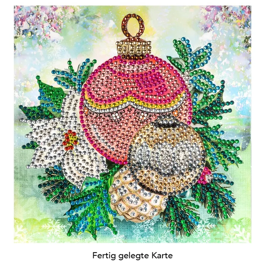 Diamond-Painting-Grußkarte, Strass, Baumschmuck, 16cm x 16cm, inkl. Zubehör