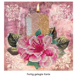 Diamond-Painting-Grußkarte, Strass, Kerze, 16cm x 16cm, inkl. Zubehör