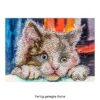 Diamond-Painting-Grußkarte, Strass, Katze, 11,5cm x 16,5cm, inkl. Zubehör