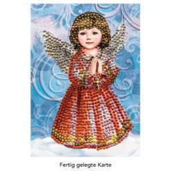 Diamond-Painting-Grußkarte, Strass, Engel 3, 11,5cm x 16,5cm, inkl. Zubehör