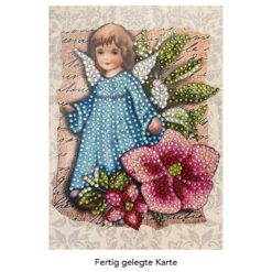Diamond-Painting-Grußkarte, Strass, Engel 1, 11,5cm x 16,5cm, inkl. Zubehör