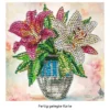Diamond-Painting-Grußkarte, Strass, Lilien in Vase, 16cm x 16cm, inkl. Zubehör