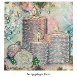 Diamond-Painting-Grußkarte, Strass, Kerzen 2, 16cm x 16cm, inkl. Zubehör